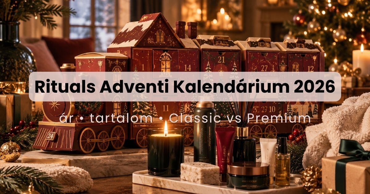 Rituals adventi kalendárium 2026 vonat formájú naptárral, testápolási és otthoni wellness-termékekkel
