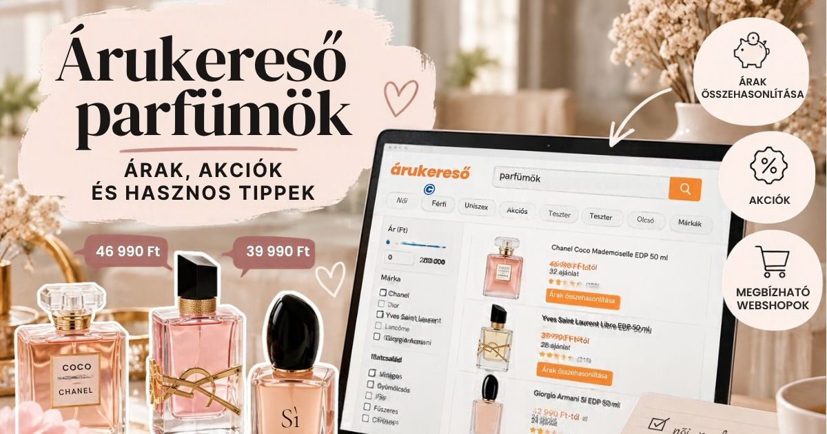 Árukereső parfümök – női és férfi parfümök árösszehasonlítása, akciók és tippek az olcsóbb online parfümvásárláshoz.