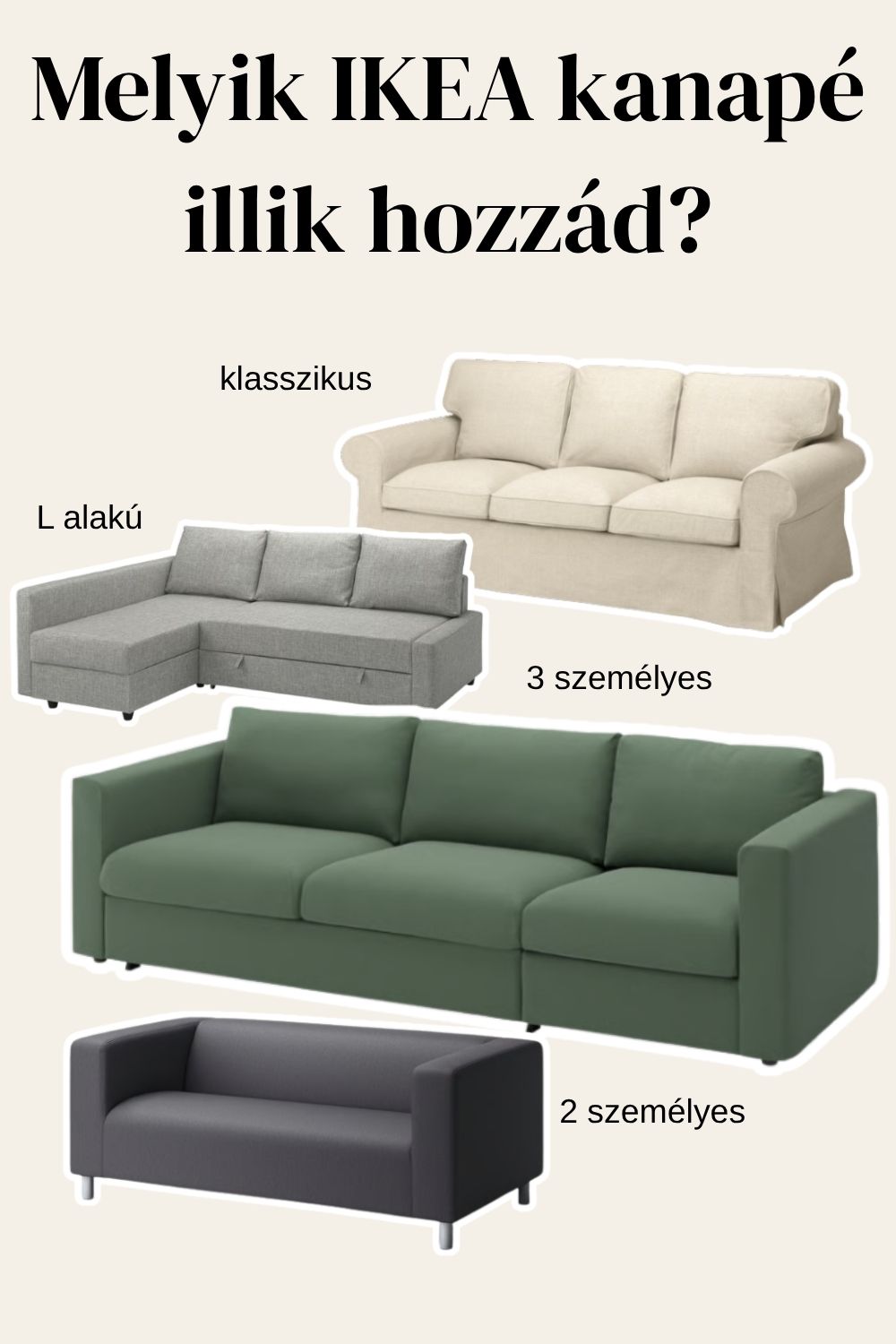 IKEA kanapék összehasonlítása – 2 személyes, 3 személyes, L alakú és klasszikus kanapé